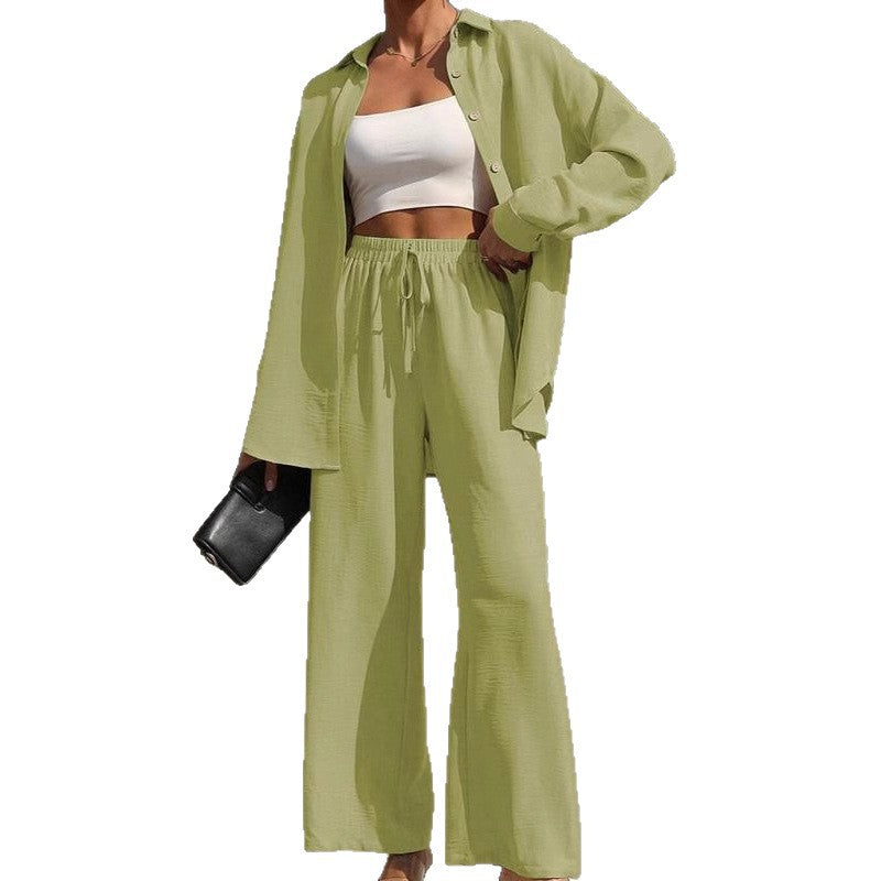 Completo Estivo Donna con Camicia e Pantaloni Ampi