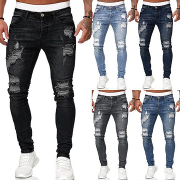 Jeans Skinny Strappati da Uomo