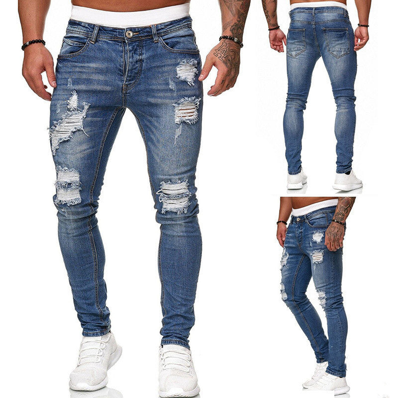 Jeans Skinny Strappati da Uomo