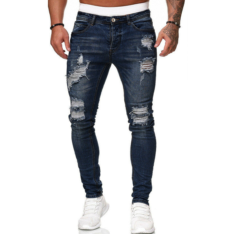 Jeans Skinny Strappati da Uomo