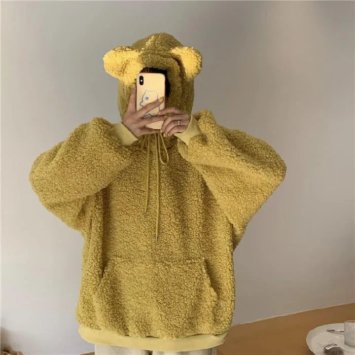 Maglione con orecchie da orso