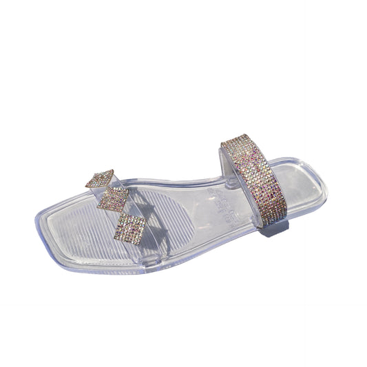 Lightweight diamond two-strap square toe sandals