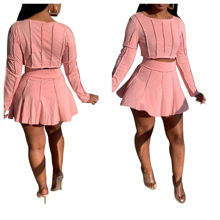 Set with skirt and casual long sleeves