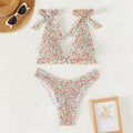 Bikini da donna floreale con spacco a due spalle - Ame Morena