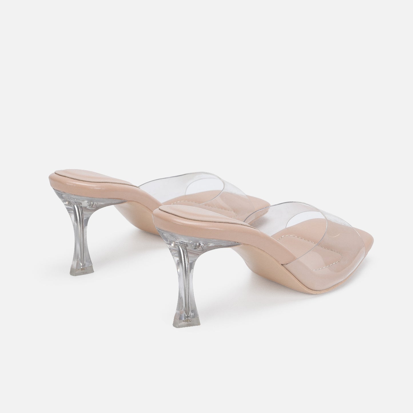 Transparent high-heeled slippers