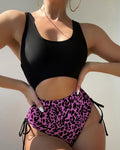 Costume intero da bagno con stampa leopardata da donna - Ame Morena