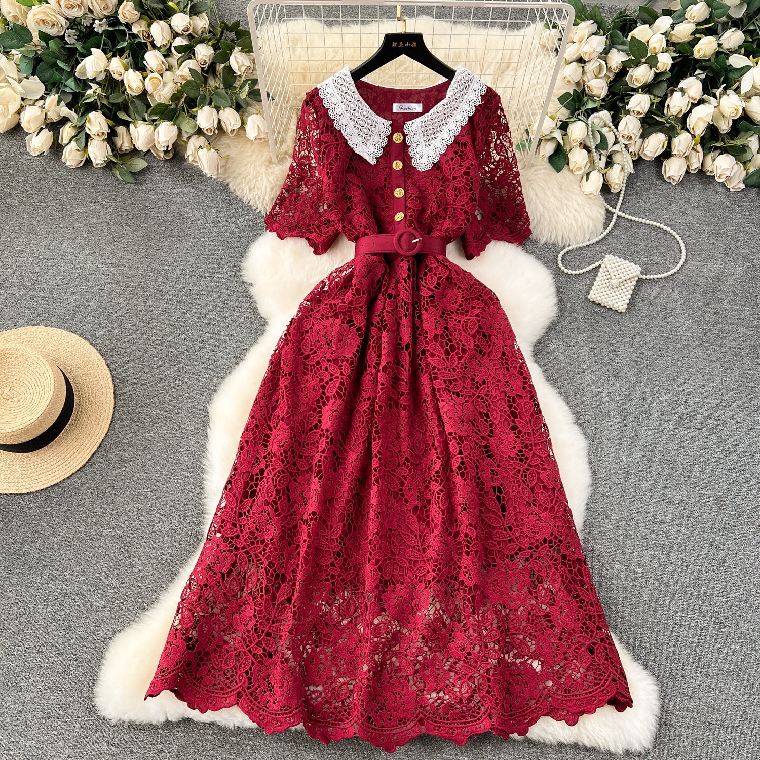 Mid-length lace dress