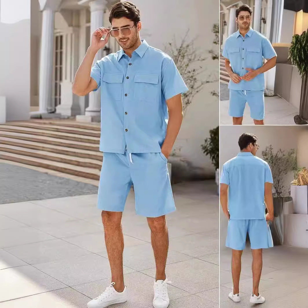 Camicia e pantaloncini con coulisse da uomo