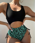 Costume intero da bagno con stampa leopardata da donna - Ame Morena