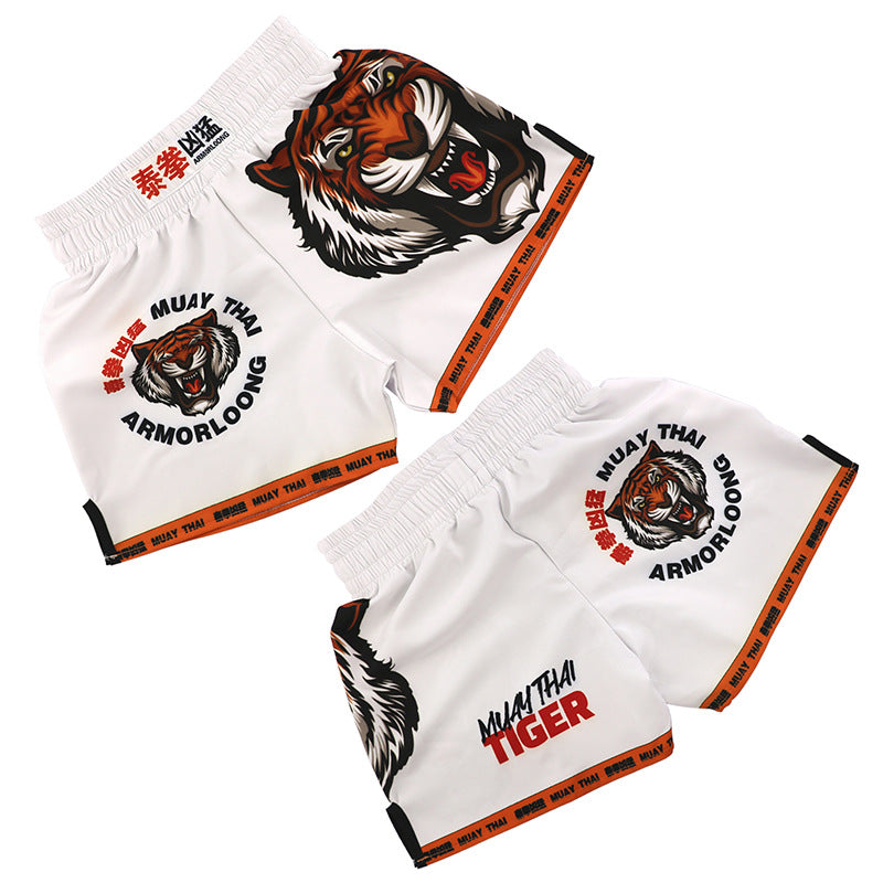 Pantaloncini da boxe da combattimento sportivo Muay Thai Tiger Fight - Ame Morena
