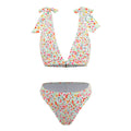 Bikini da donna floreale con spacco a due spalle - Ame Morena