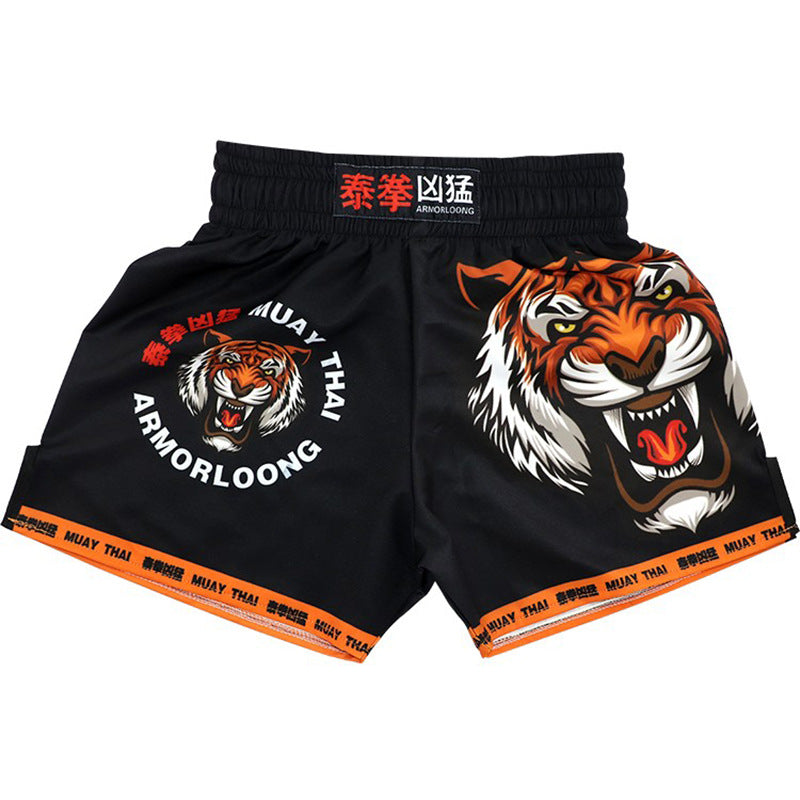 Pantaloncini da boxe da combattimento sportivo Muay Thai Tiger Fight - Ame Morena