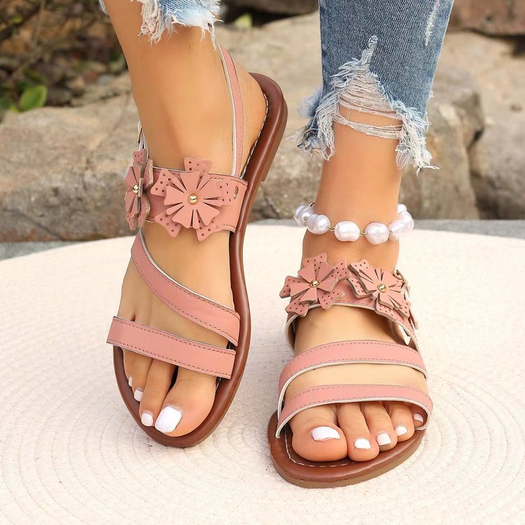 Women's floral flat sandals