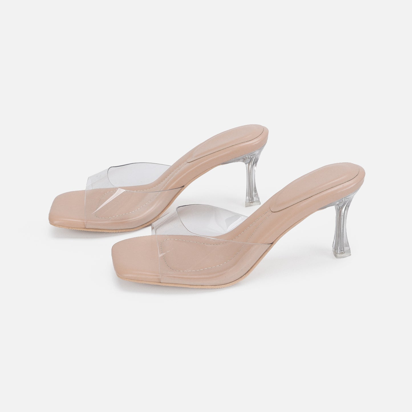 Transparent high-heeled slippers