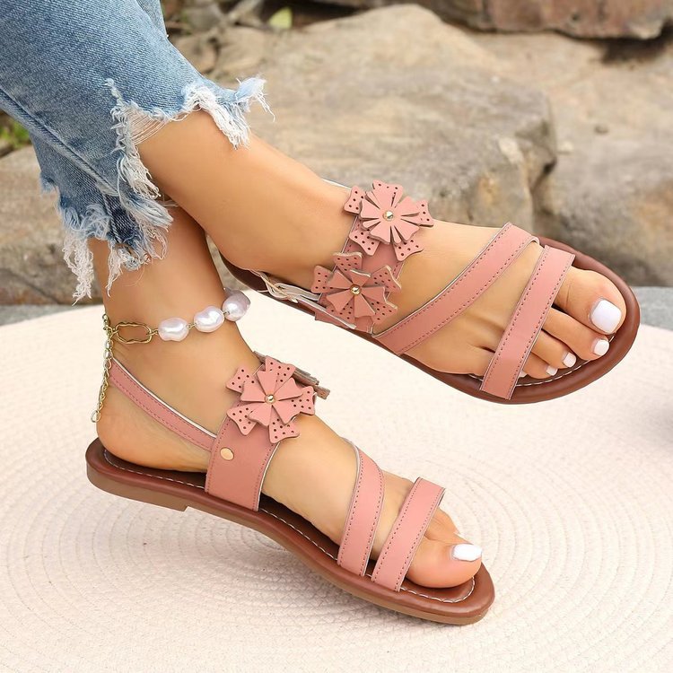 Women's floral flat sandals