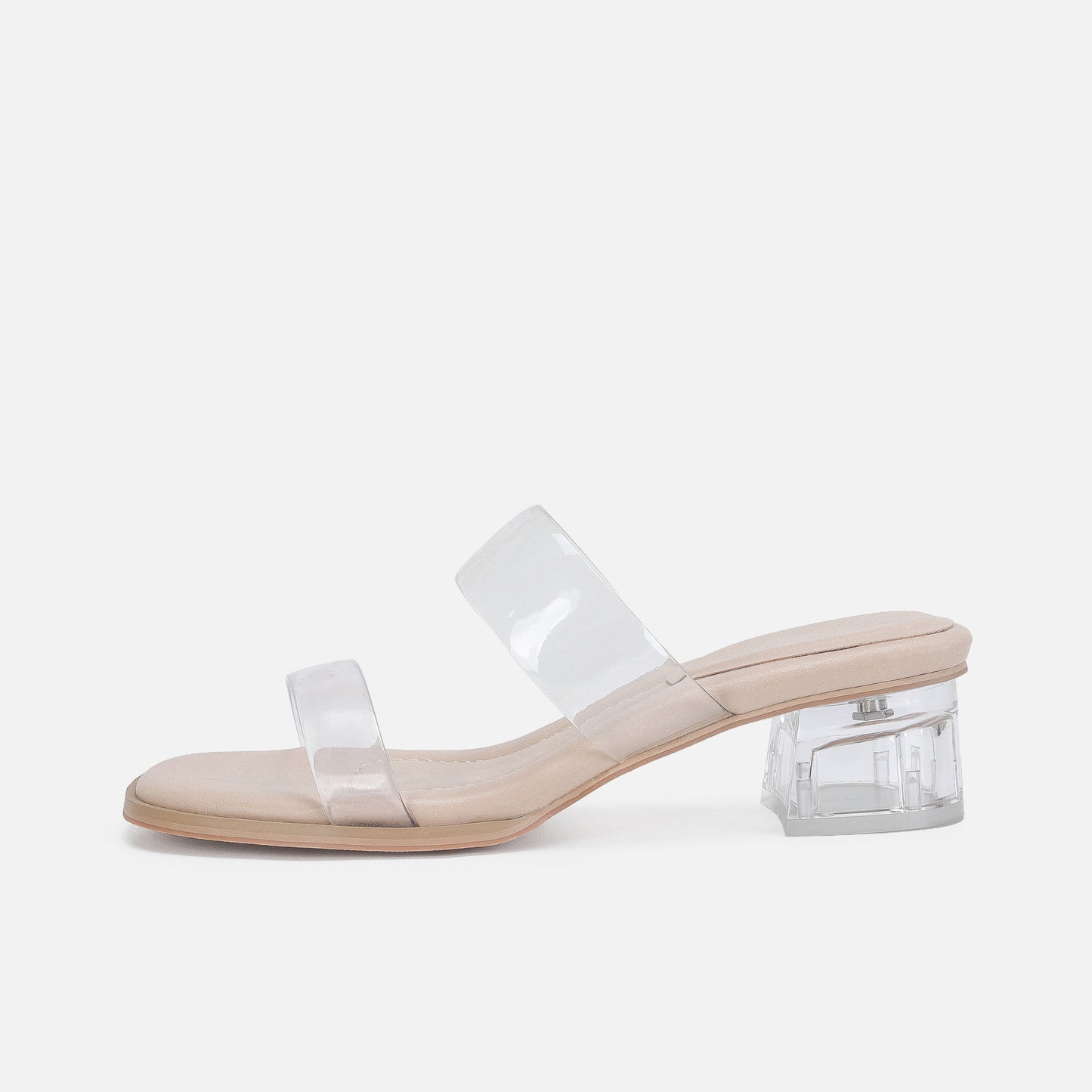 Transparent women's medium heel sandals