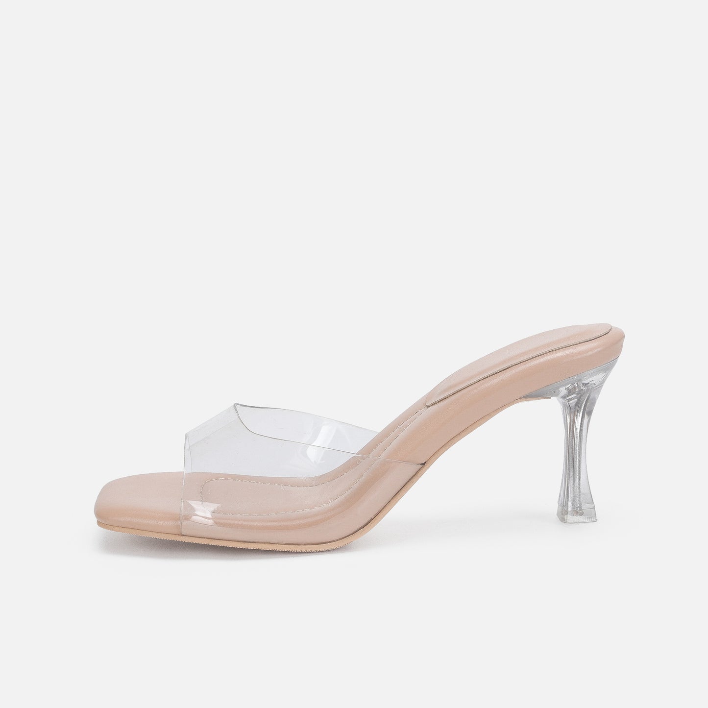 Transparent high-heeled slippers