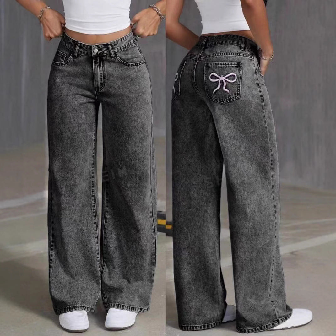 Pantaloni Larghi a Vita Alta Donna – Denim Dritto Comodo