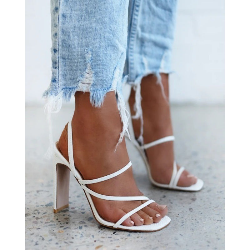 Sandali con Tacco Alto Donna a Punta Quadrata