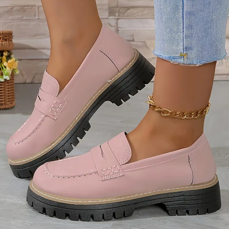 Scarpe Donna Stile Britannico con Tacco Medio
