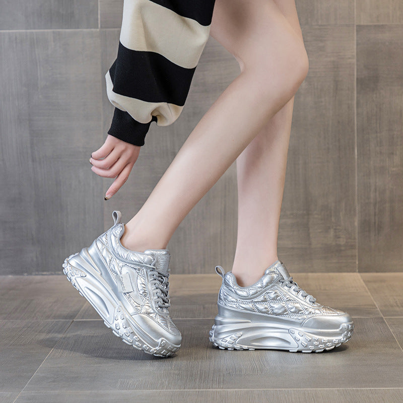 Scarpe donna suola spessa con rialzo