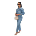 Tuta in Denim Donna Manica Lunga – Vita Media, Stile Casual Chic