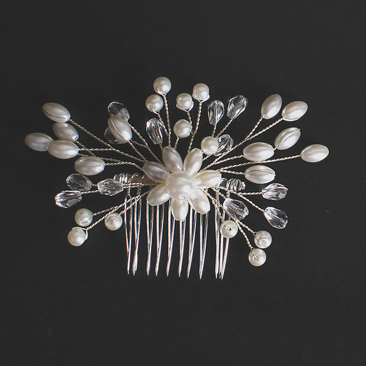 Accessori per copricapo da sposa fatti a mano con forcina di cristallo di diamante squisito coreano perla pettine - Ame Morena