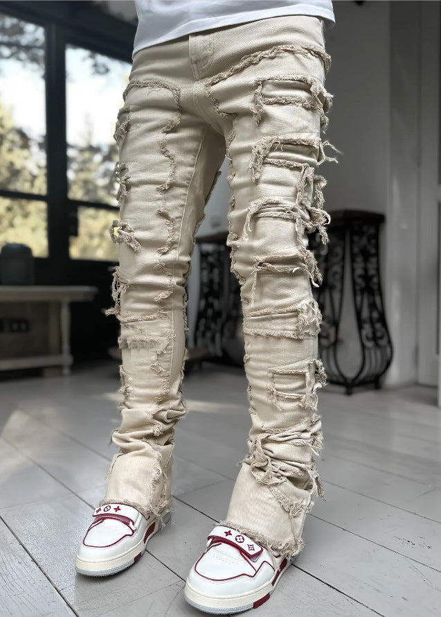 Pantaloni con toppe individuali Jeans