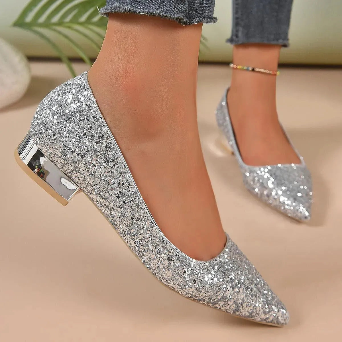 Scarpe paillettes tacco deals