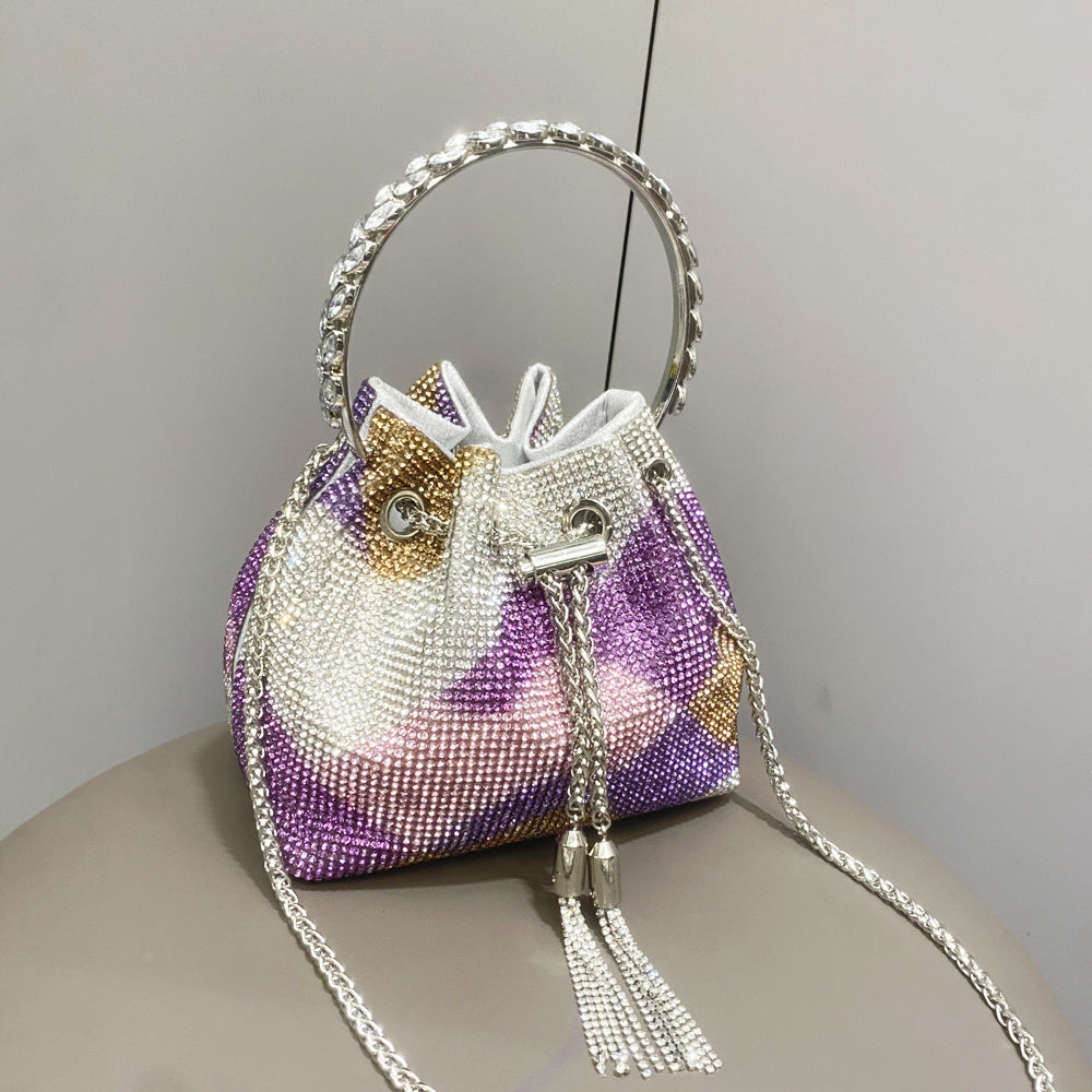 Borsa da donna con diamanti lucidi