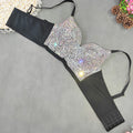 Top sexy con scollo a V in stile reggiseno con diamanti leggeri - Ame Morena