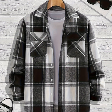 Cappotto camicia a quadri casual versatile - Ame Morena