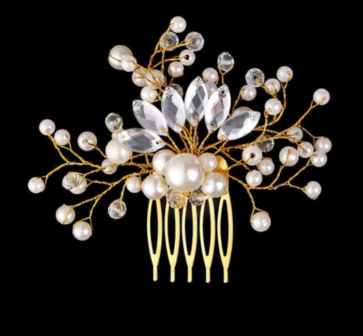 Accessori per copricapo da sposa fatti a mano con forcina di cristallo di diamante squisito coreano perla pettine - Ame Morena