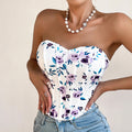 Top con fiori senza schienale scollato sexy - Ame Morena