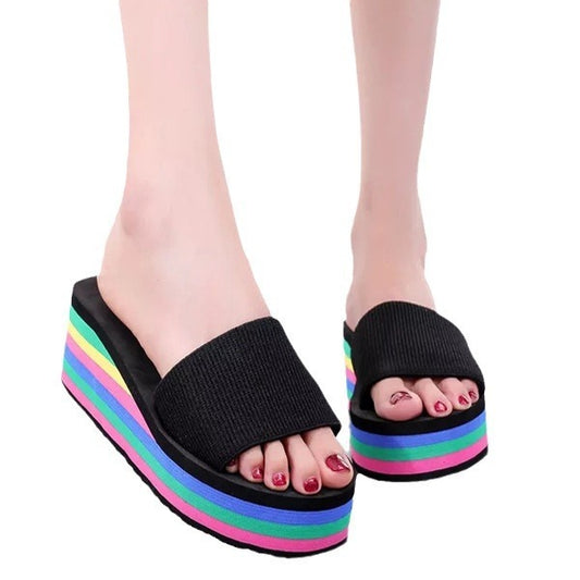 Summer Women's High Heel Slippers