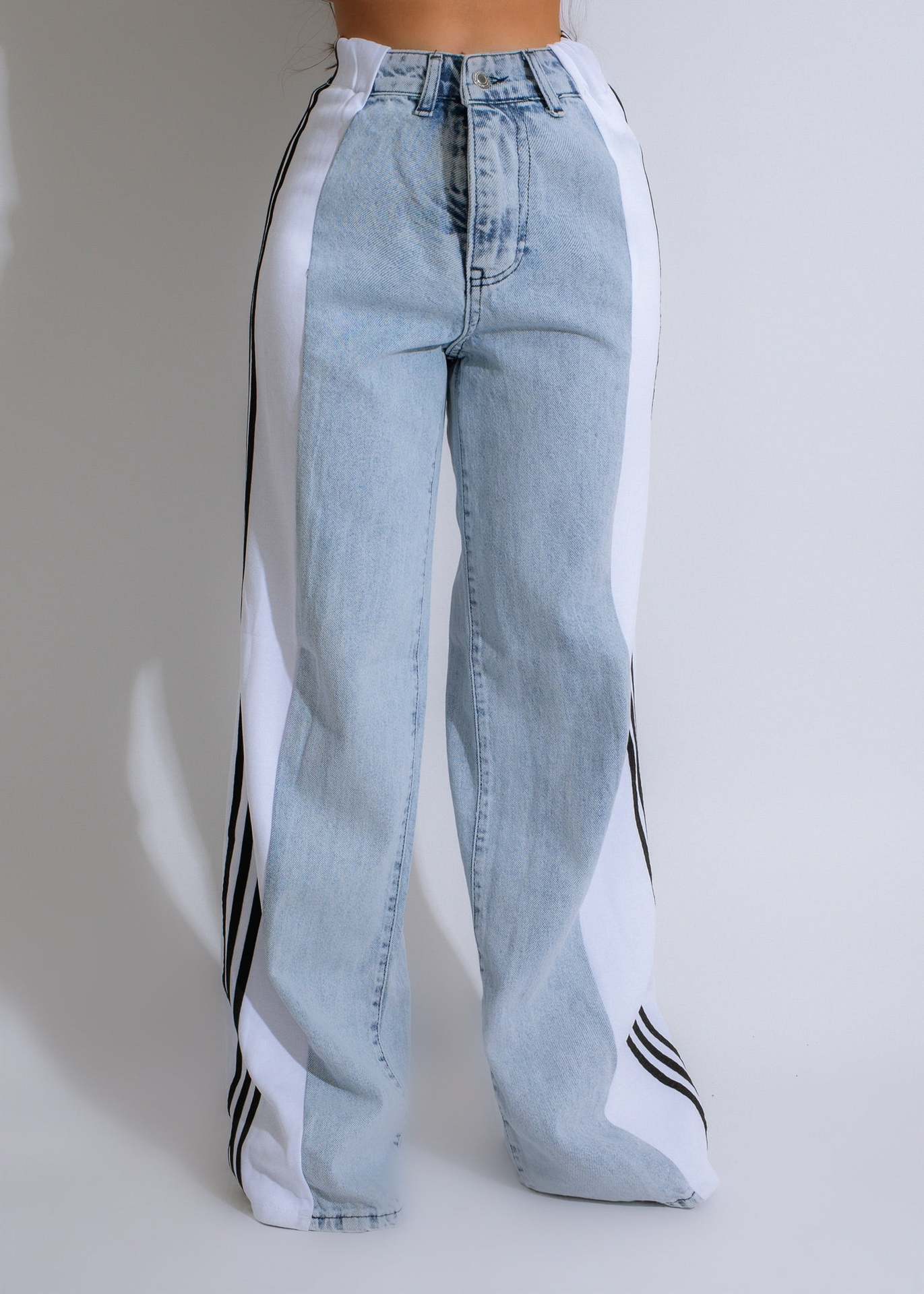 Pantaloni a gamba larga in denim