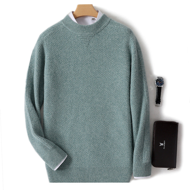 Maglione di cashmere lavorato a maglia base casual a collo mezzo alto da uomo - Ame Morena