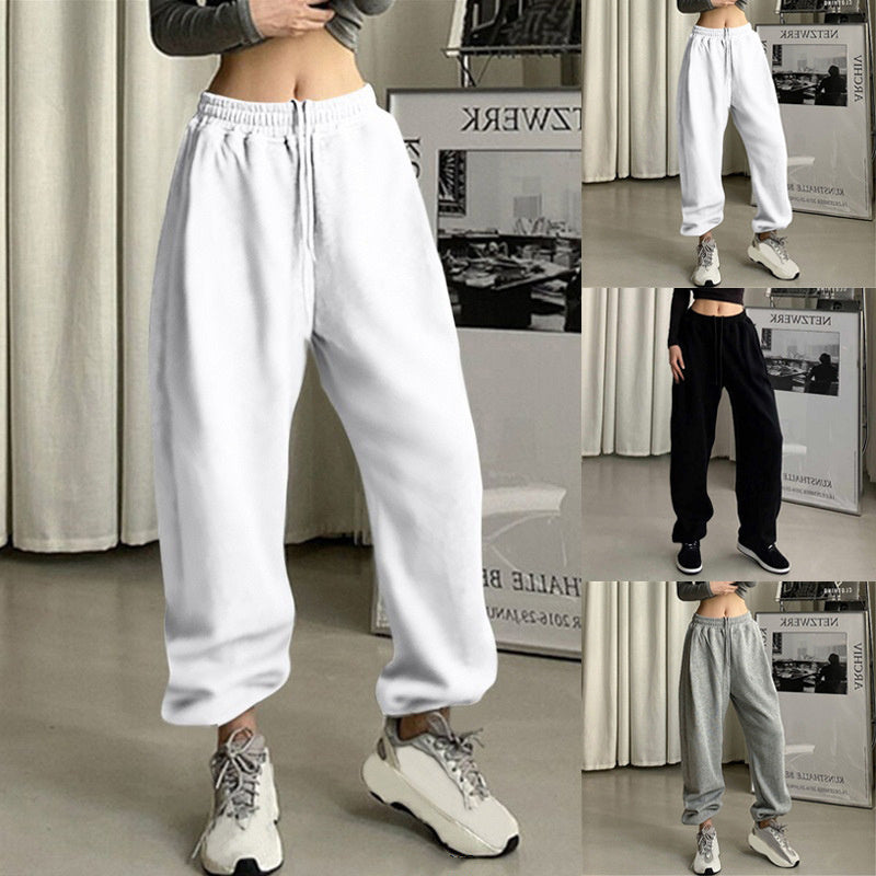 Pantaloni sportivi da donna allacciati alla caviglia,